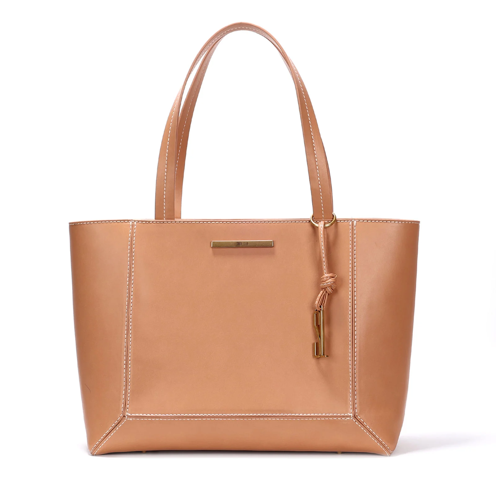 Bolsa Shopper Marrom Grande Pesponto - vista 1 de 3