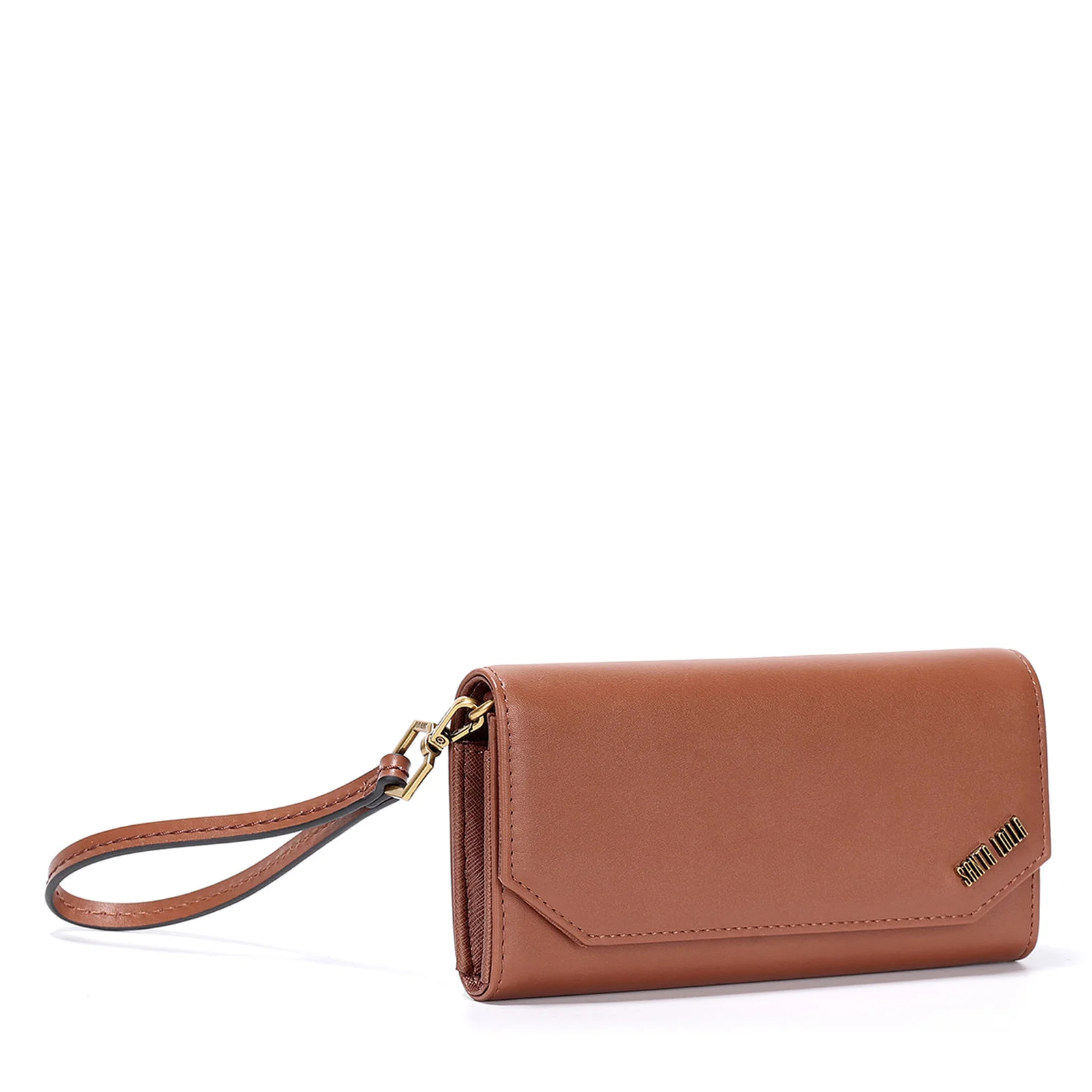 Bolsa Carteira Marrom Lisa Pequena Alça de Ombro - vista 2 de 2