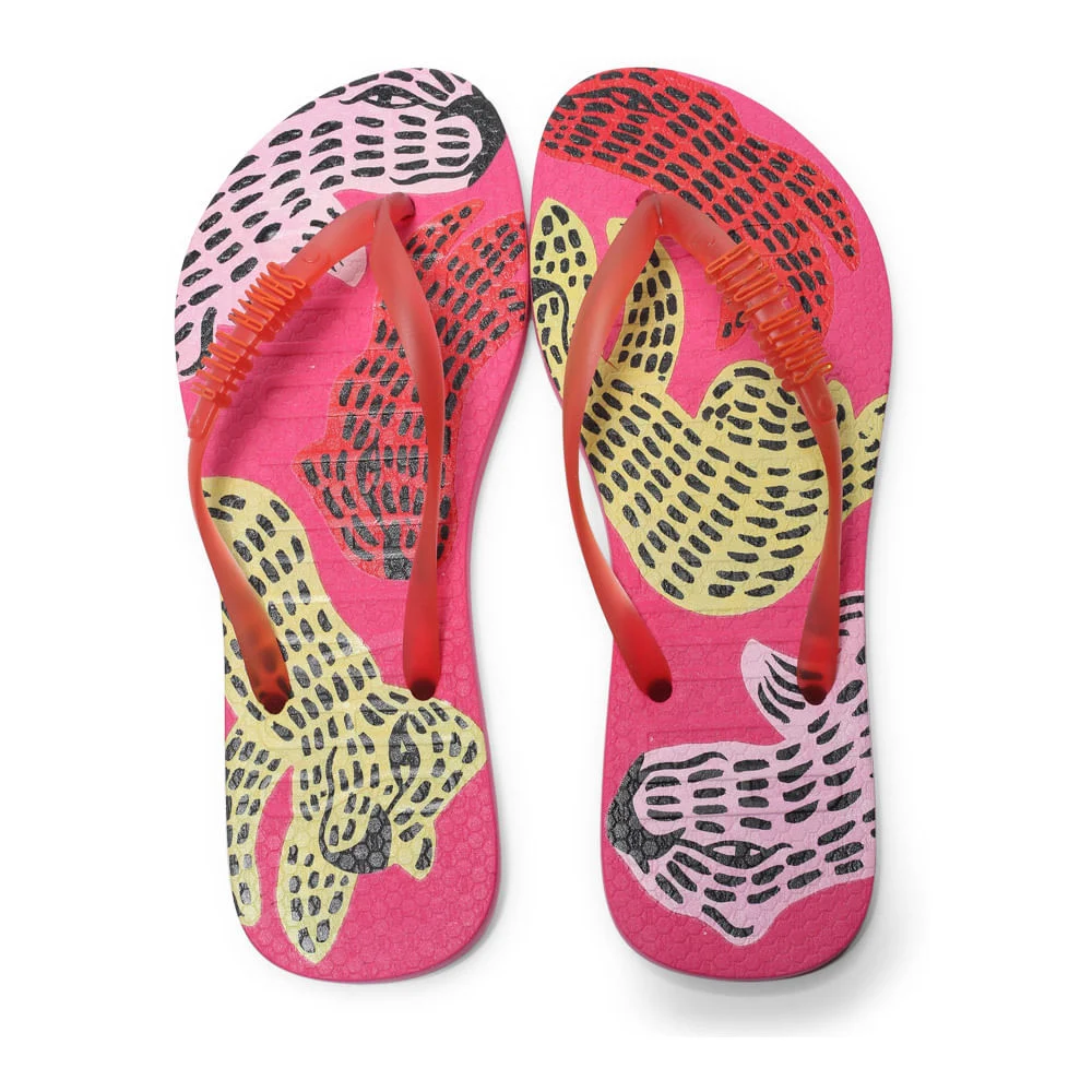 Flip flop borracha rosa neon - vista 2 de 4