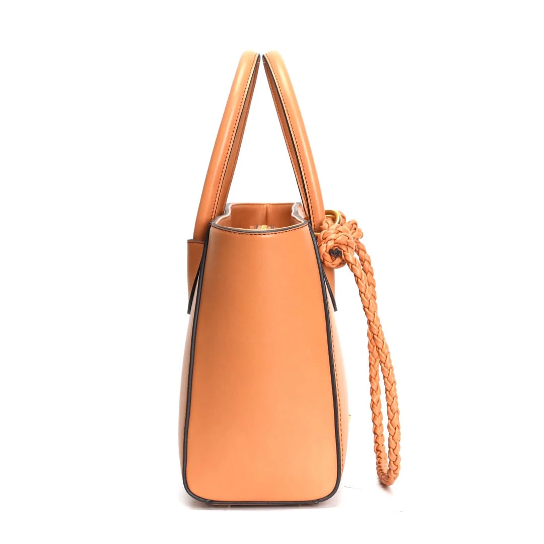 Bolsa Shopper Atanado Lisa Bege Alça de Ombro - vista 3 de 6