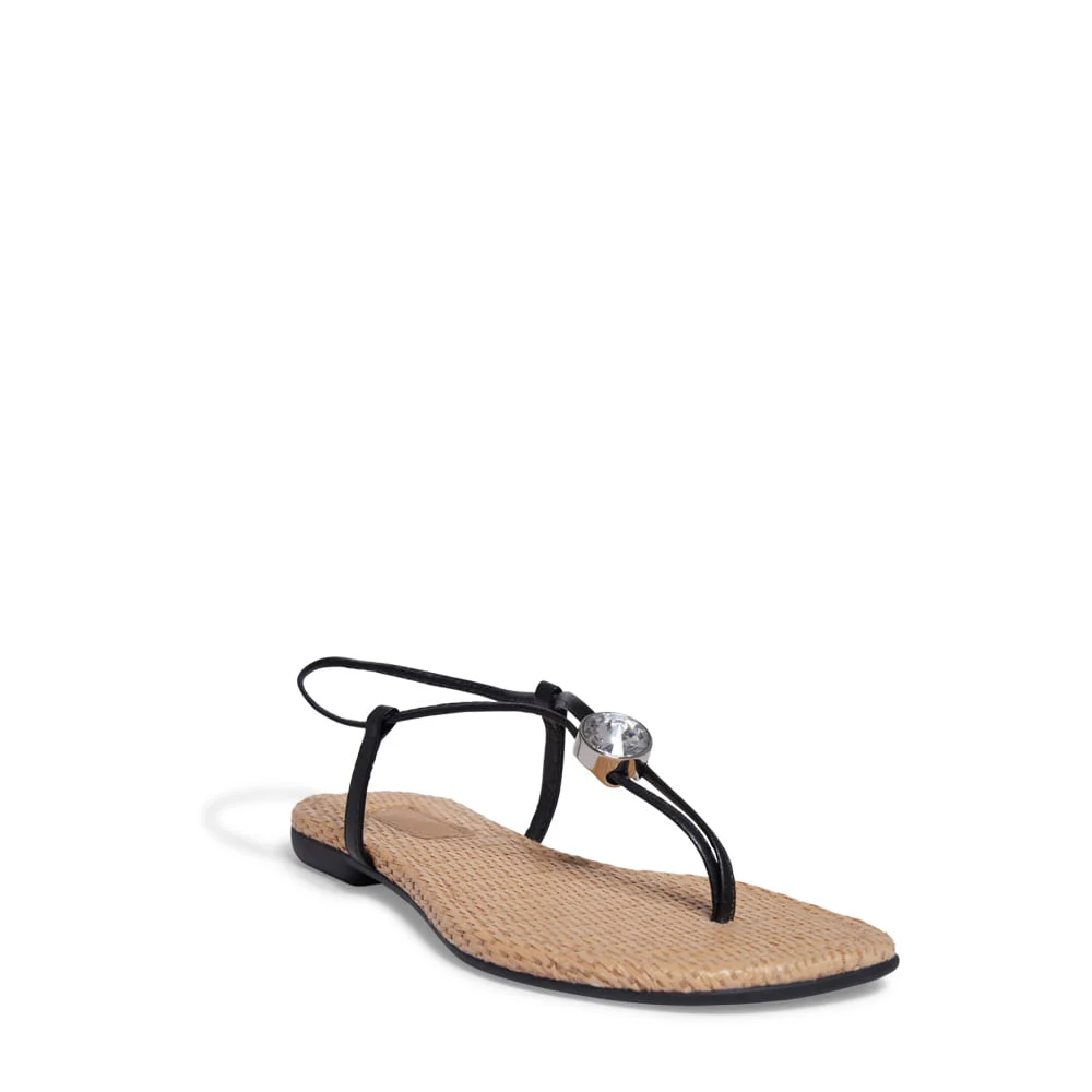 Rasteira Napa Soft Palha Preta - vista 2 de 4