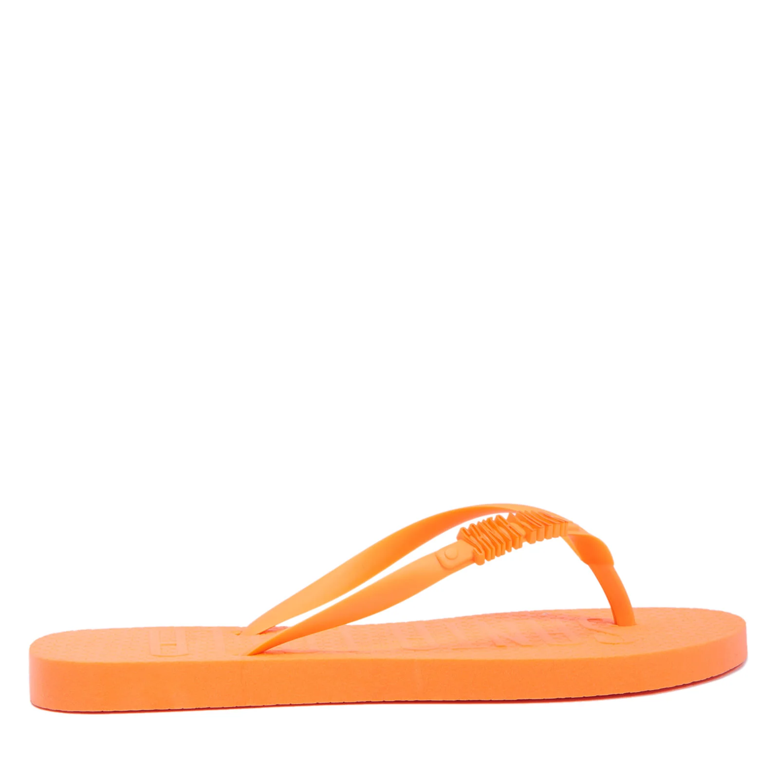 Chinelo Flip Flop Laranja Neon com Necessaire Transparente - vista 2 de 4