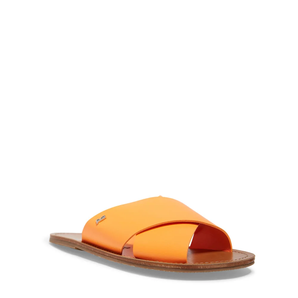 Rasteira Couro Confort Neon Laranja - vista 2 de 3