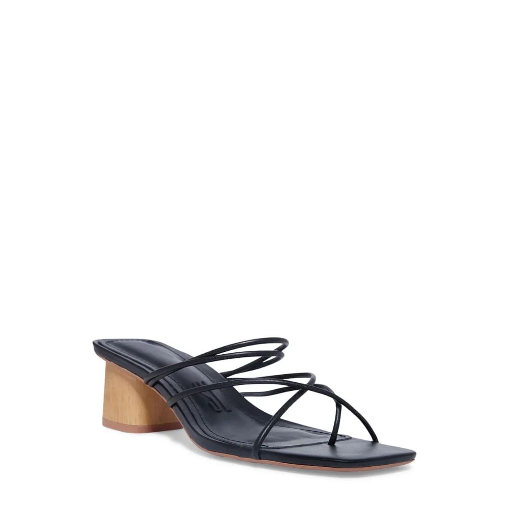 Mule Napa Soft Preto Tiras Salto Grosso - vista 2 de 3
