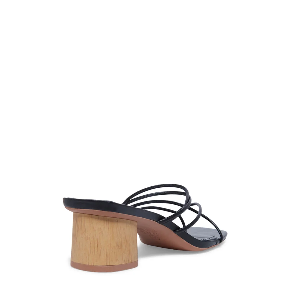 Mule Napa Soft Preto Tiras Salto Grosso - vista 3 de 3