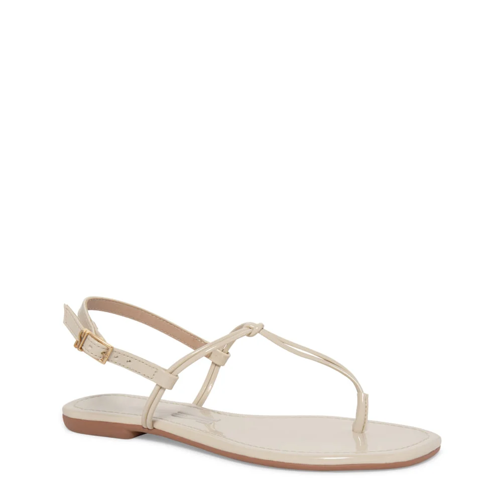 Rasteira Salomé Verniz Creme Bico Quadrado - vista 2 de 4