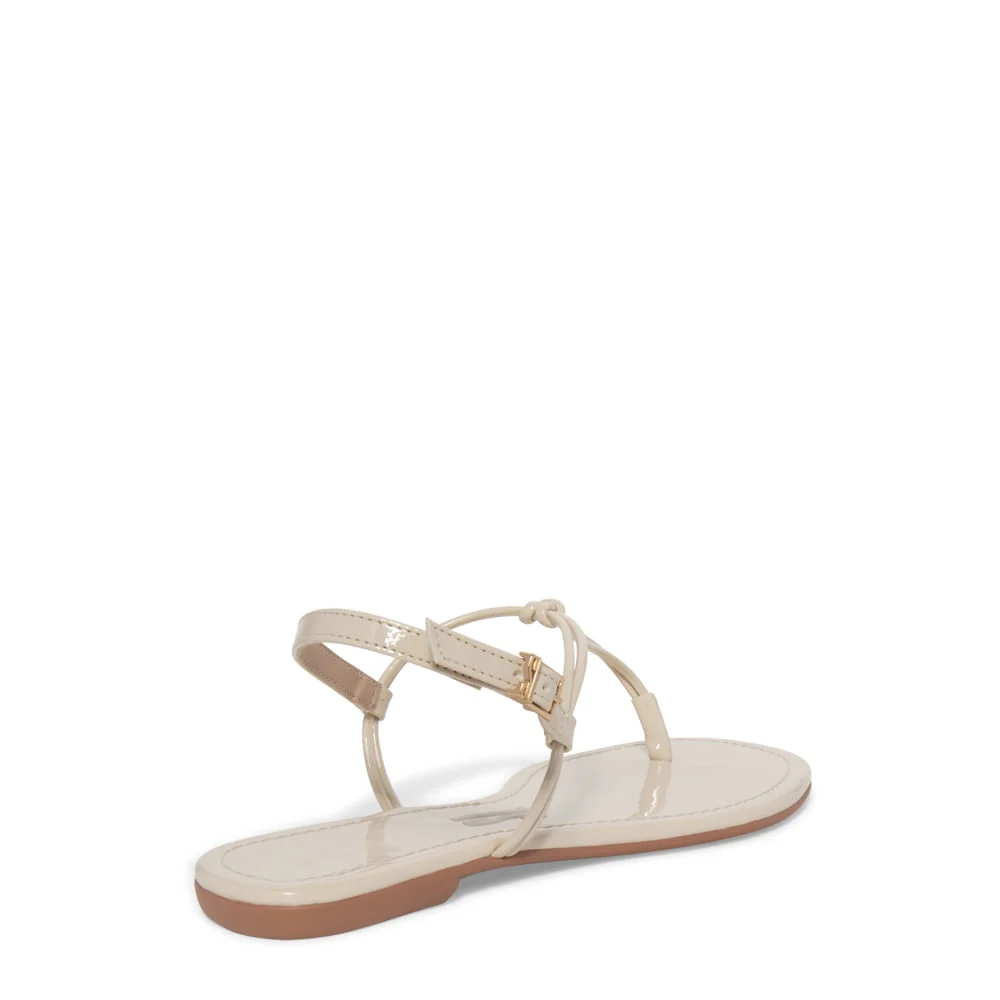 Rasteira Salomé Verniz Creme Bico Quadrado - vista 3 de 4