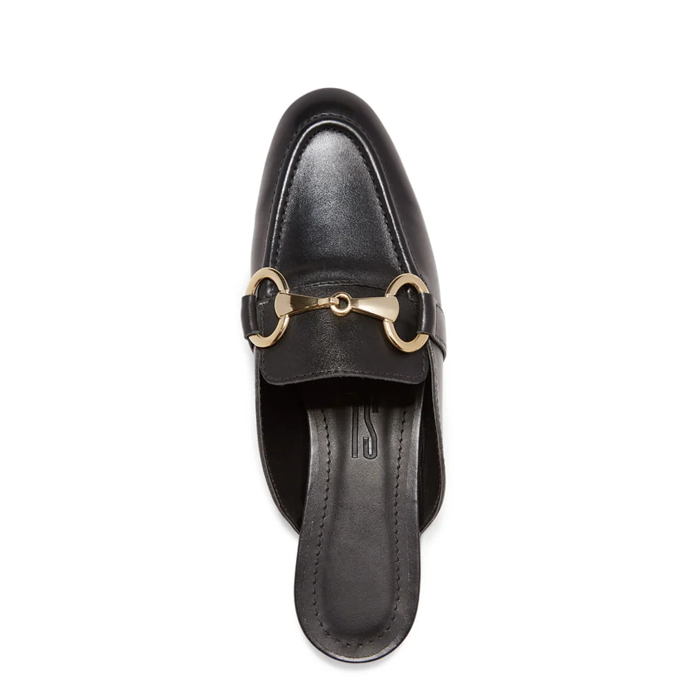 Mocassim Mule Couro Nobre Preto - vista 3 de 4