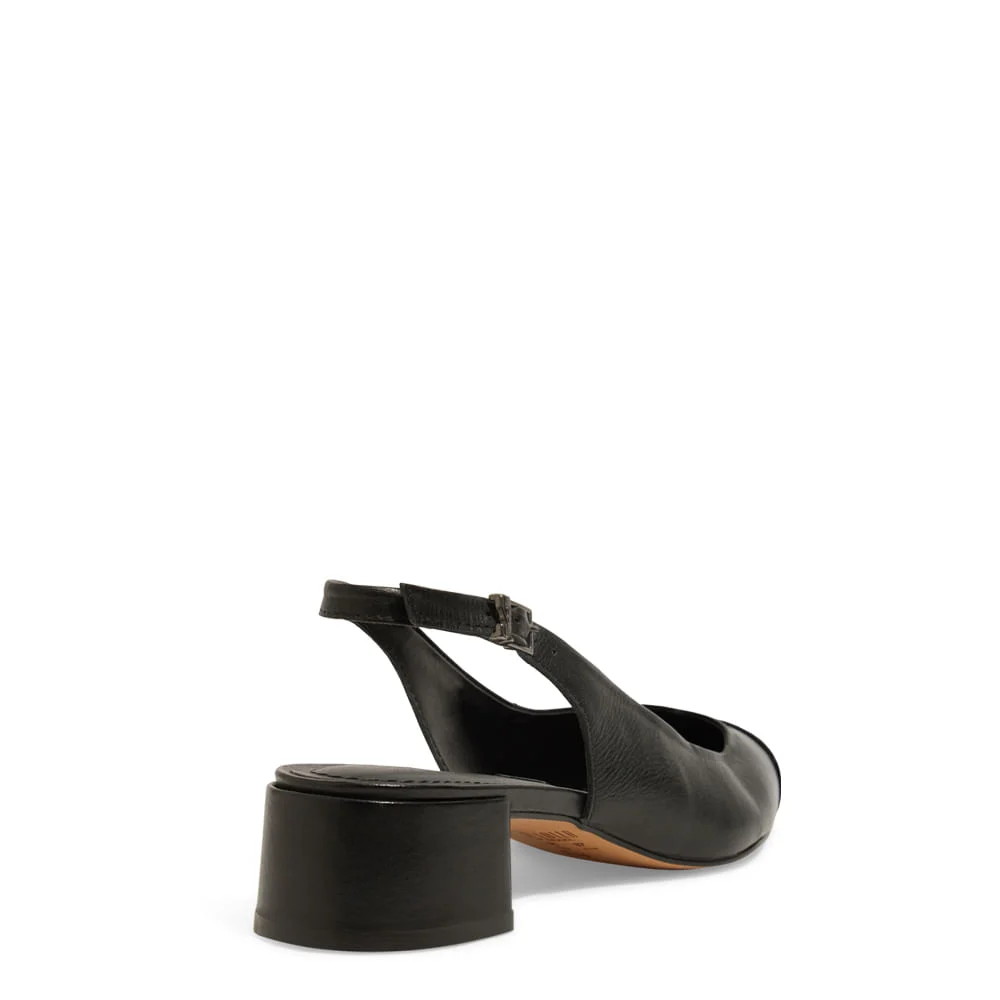 Scarpin Boneca Napa Preto Salto Bloco Baixo - vista 3 de 3