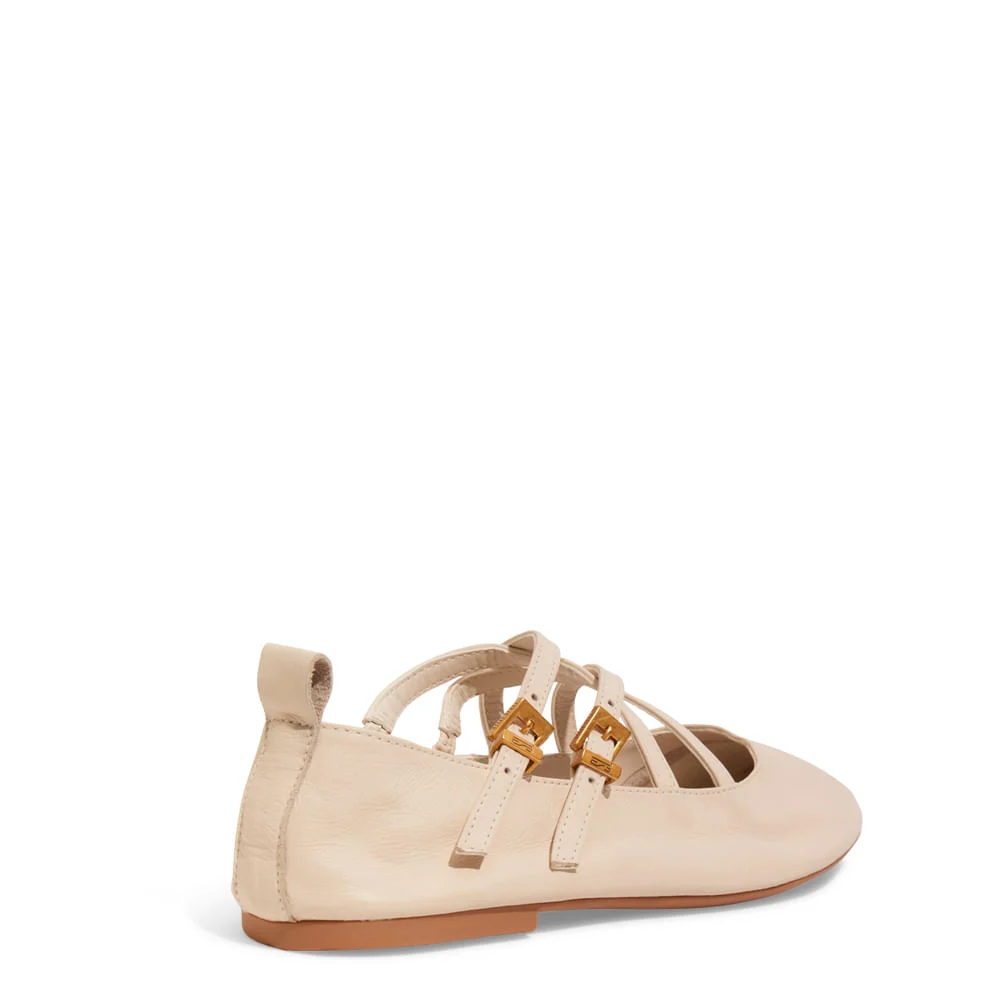Sapatilha Couro Off White Tiras Cruzadas - vista 5 de 5