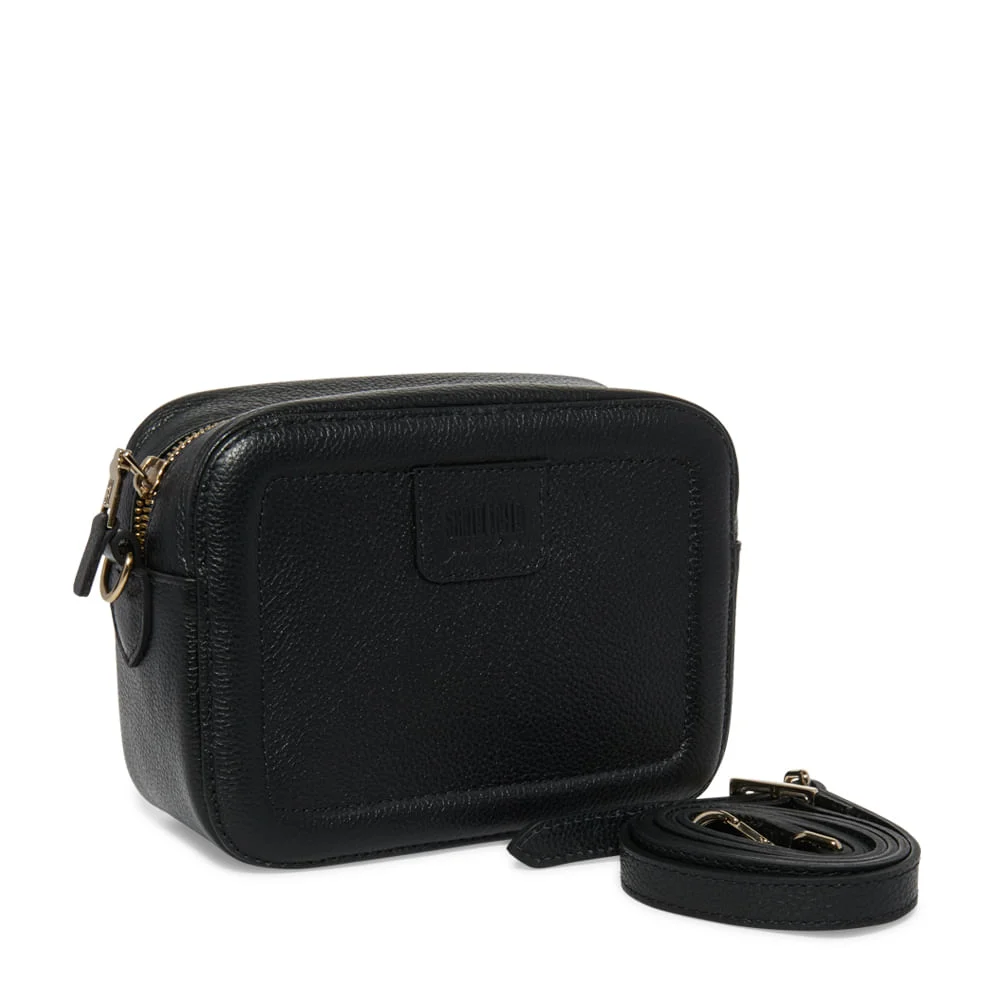Bolsa Couro Floater Preta Transversal Pequena - vista 2 de 3