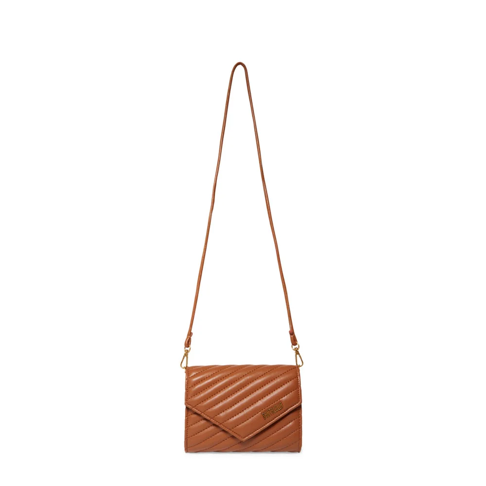 Bolsa Carteira Marrom Matelassê Transversal - vista 4 de 4
