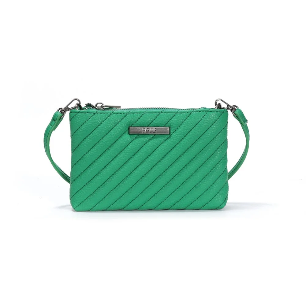 Bolsa Clutch Verde Esmeralda Pequena Matelassê Transversal - vista 1 de 3