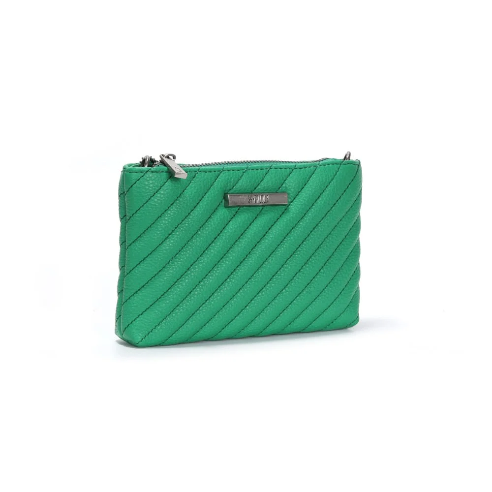 Bolsa Clutch Verde Esmeralda Pequena Matelassê Transversal - vista 2 de 3