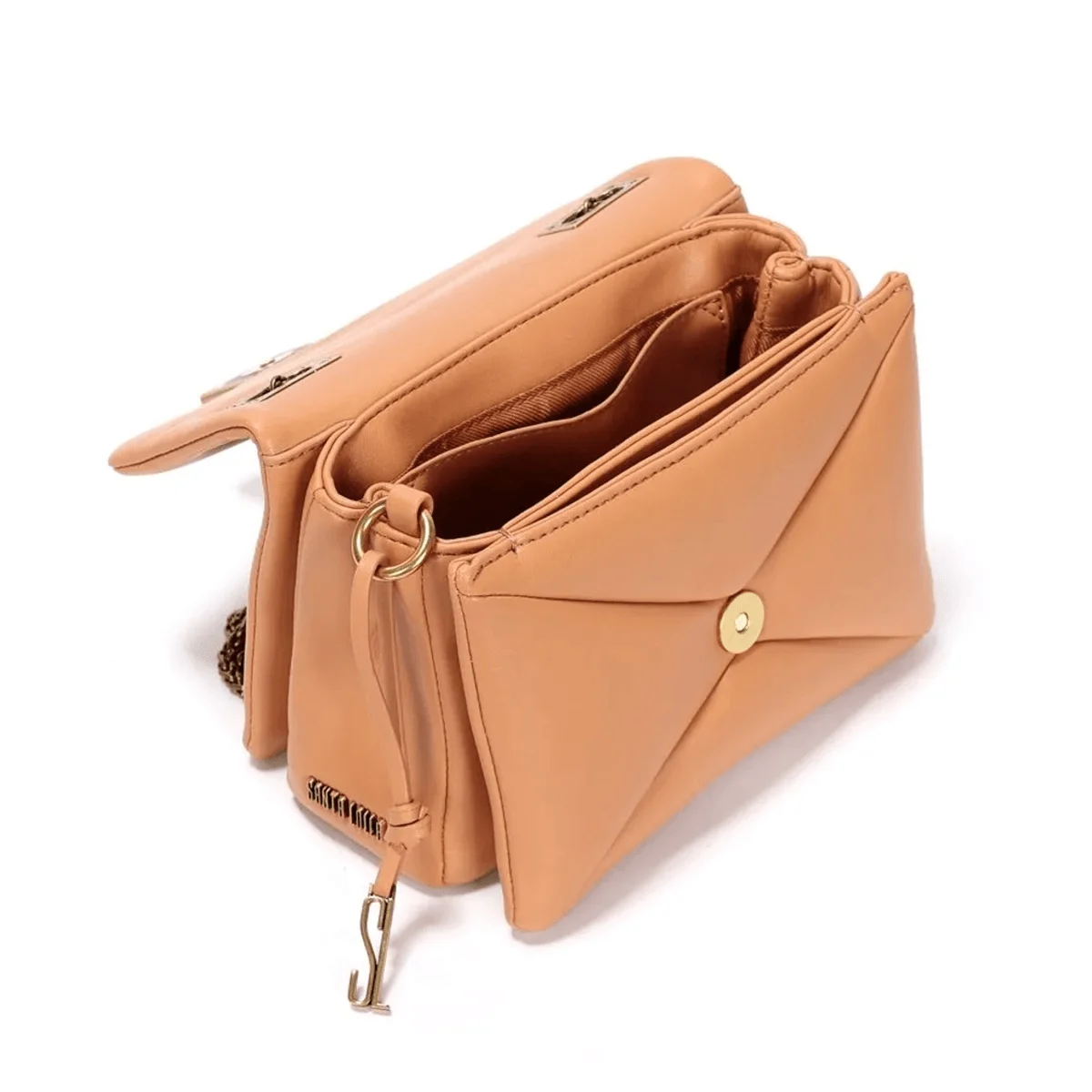 Bolsa Mini Bag Caramelo Soft Spike Alça Corrente - vista 3 de 3
