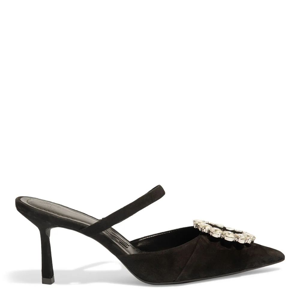 Scarpin couro camurça premium preto - vista 2 de 4