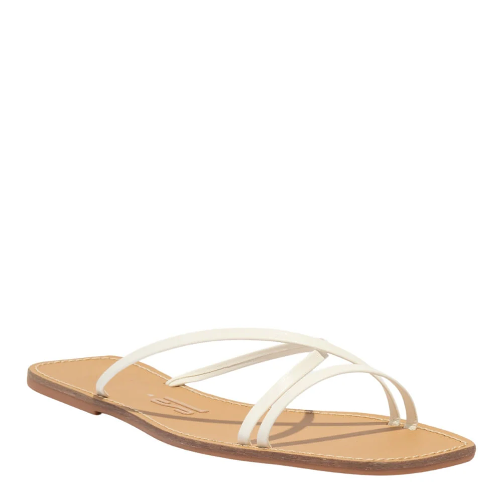Rasteira Napa Soft Branca Bico Quadrado - vista 2 de 4