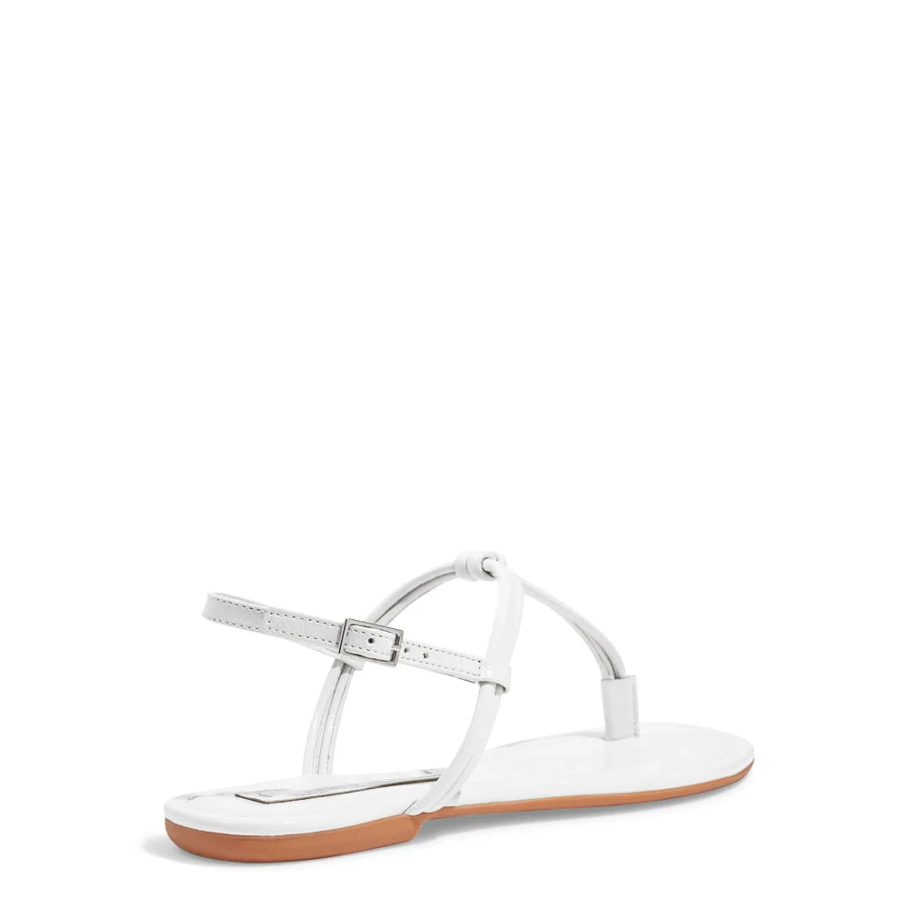 Rasteira flat verniz glossy tiras finas branca - vista 4 de 4