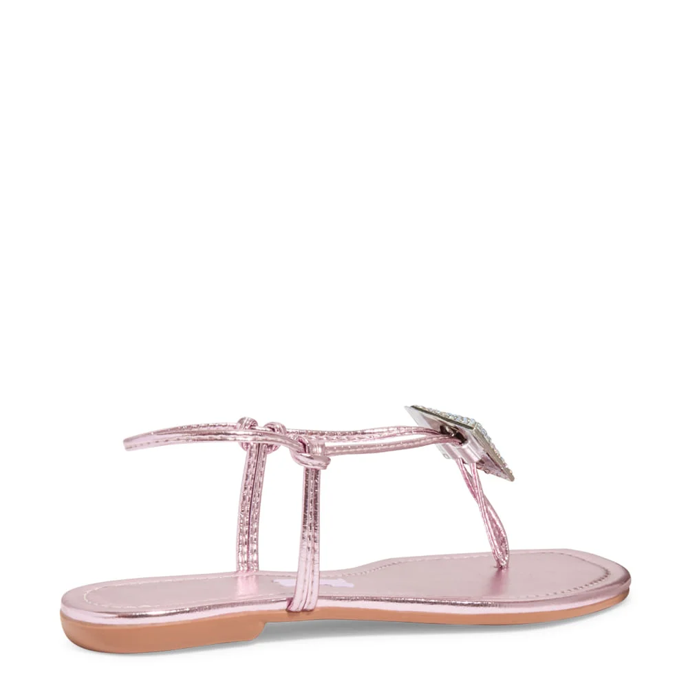 Rasteira Rose Metalizada Bico Quadrado - vista 3 de 4