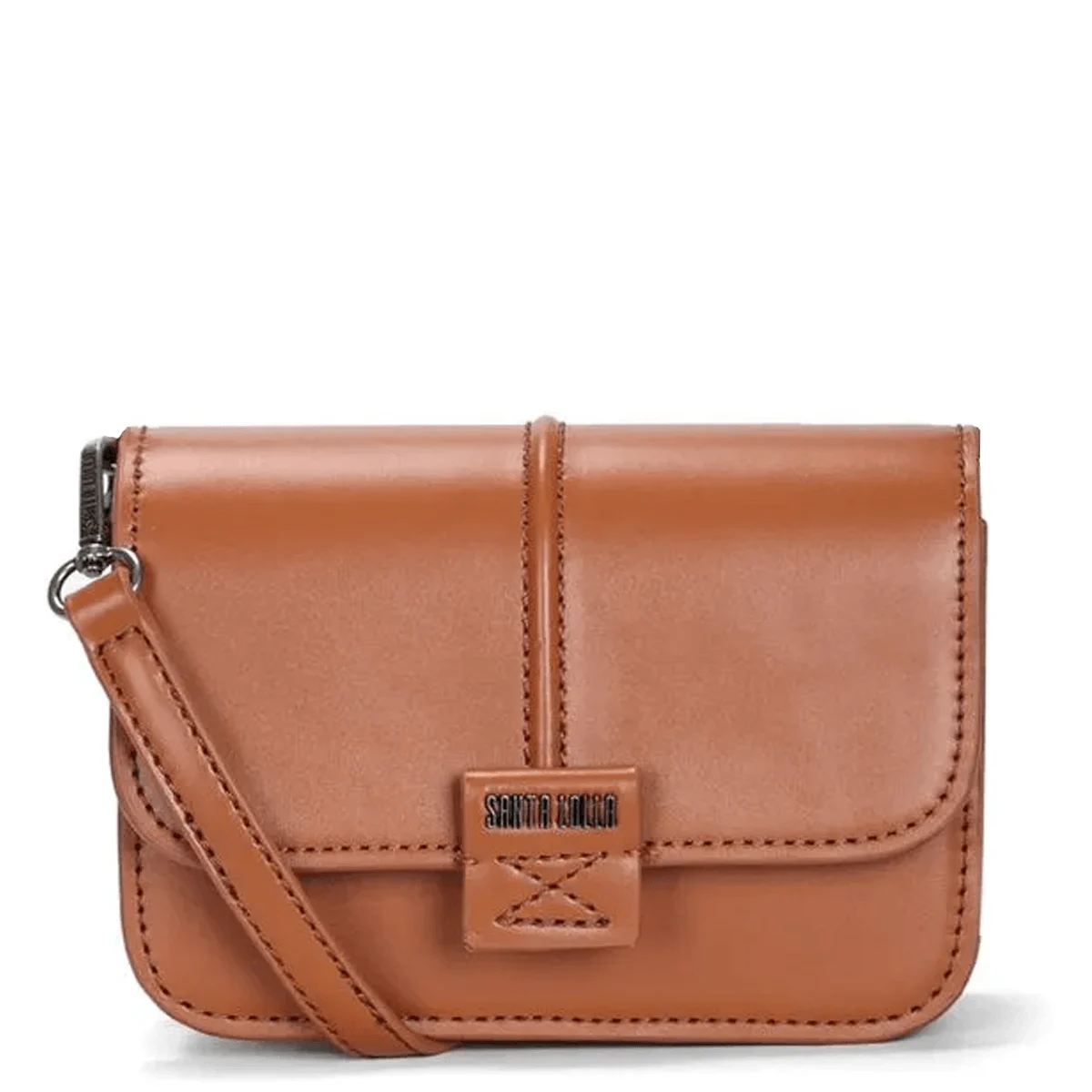 Bolsa Pequena Material Soft Marrom Canela Alça Dupla - vista 1 de 5