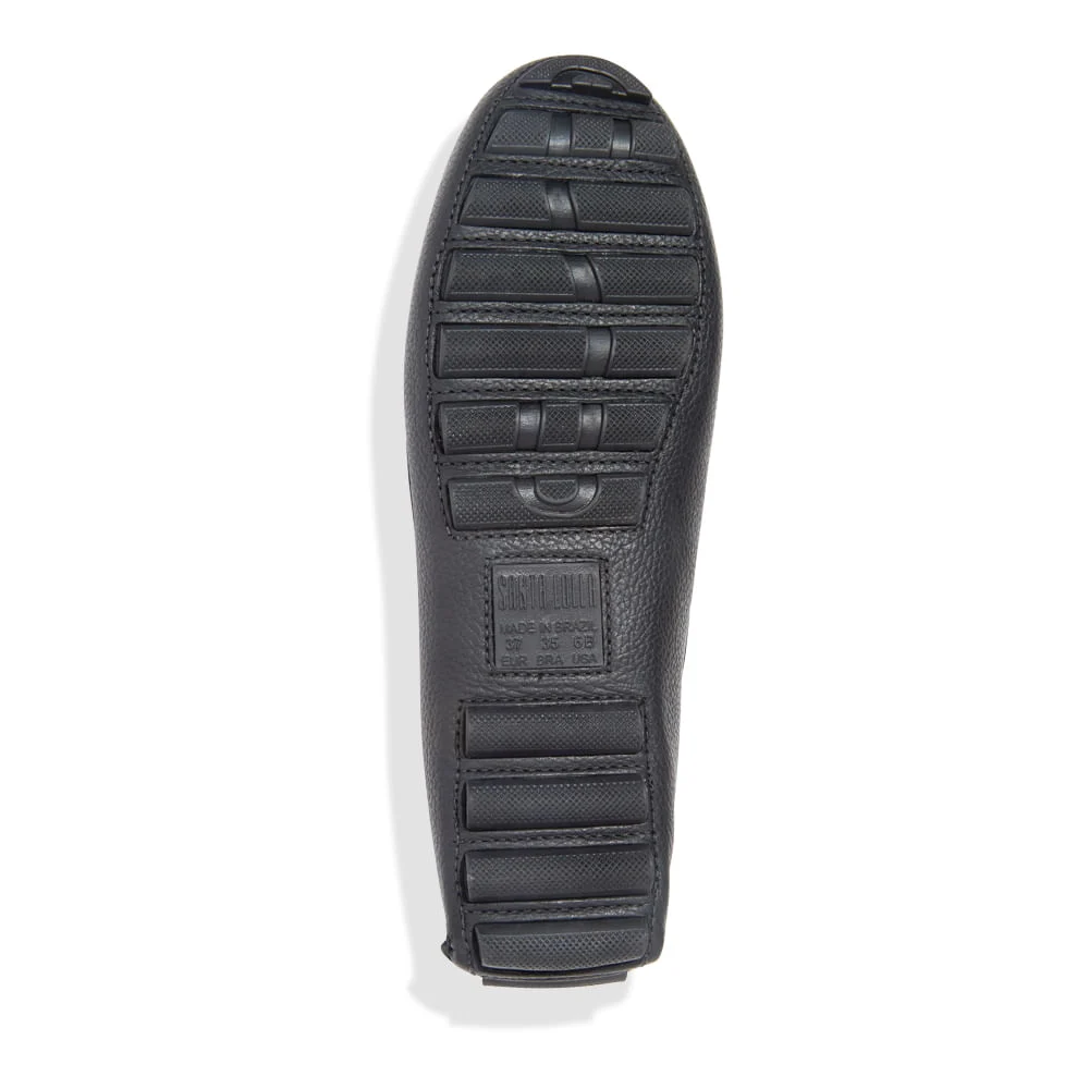Mocassim Couro Floater Camurça Preta - vista 5 de 6