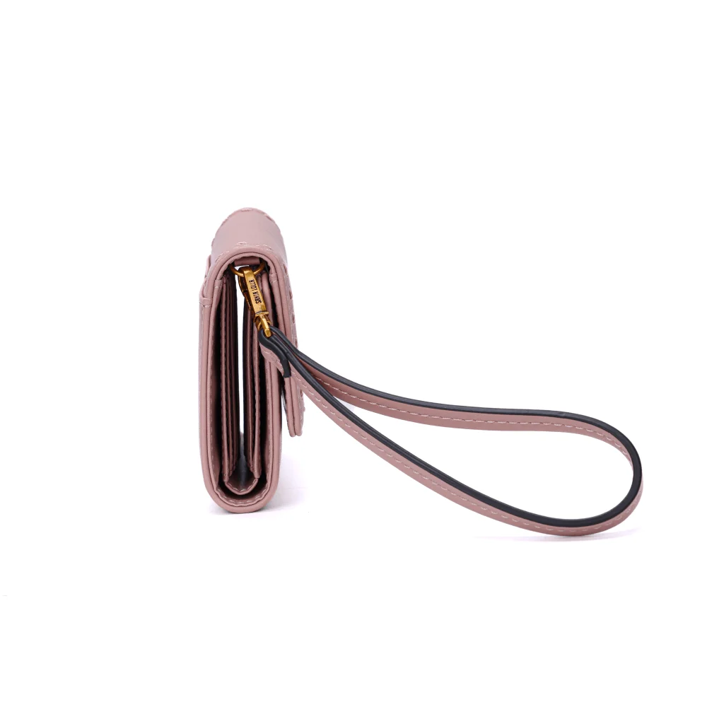 Carteira Pequena Soft Rosa Ballet Alça De Mão - vista 3 de 5
