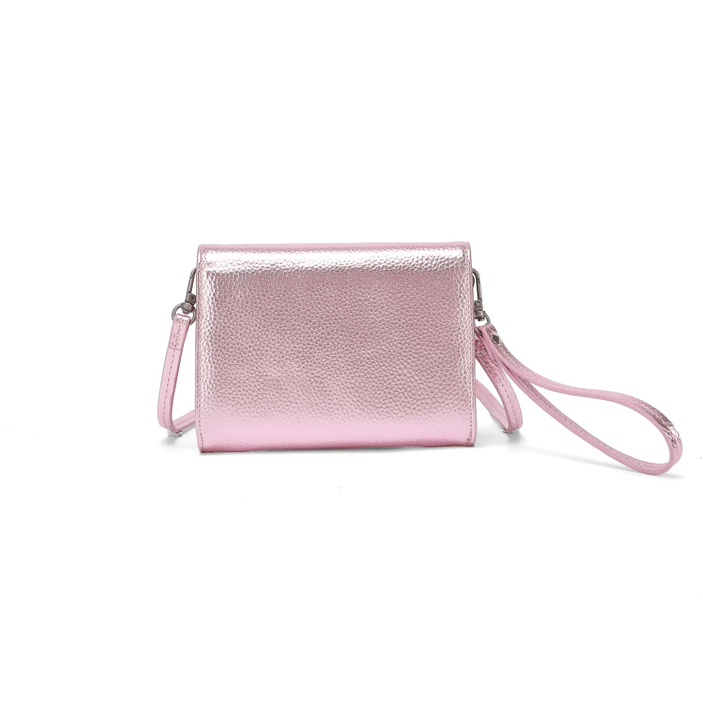 Bolsa Carteira Material Metalizado Rosa - vista 4 de 4
