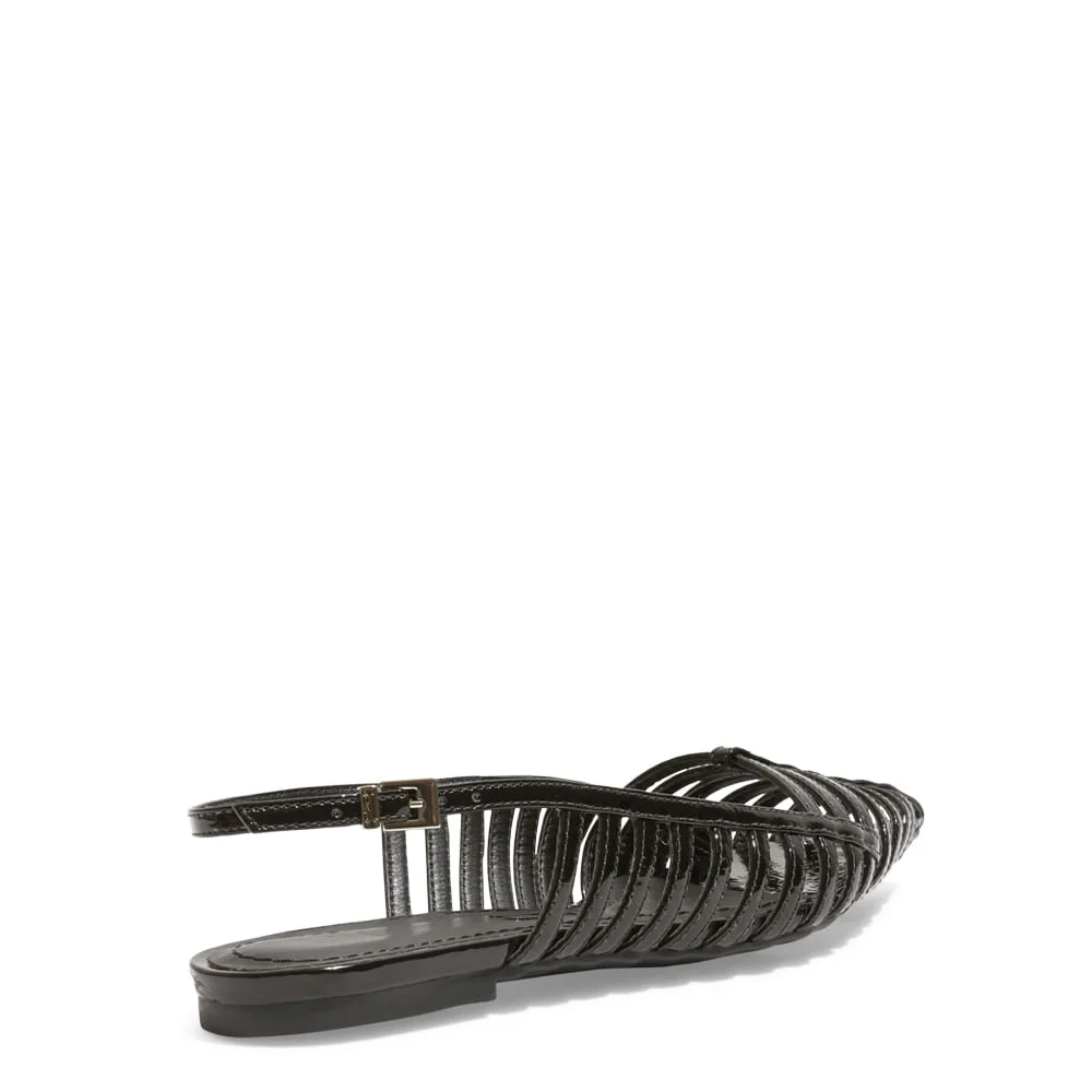 Sapatilha Slingback Preta Verniz Glossy - vista 3 de 4