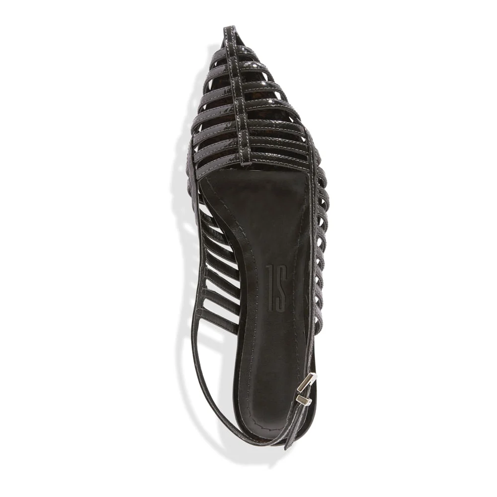 Sapatilha Slingback Preta Verniz Glossy - vista 4 de 4