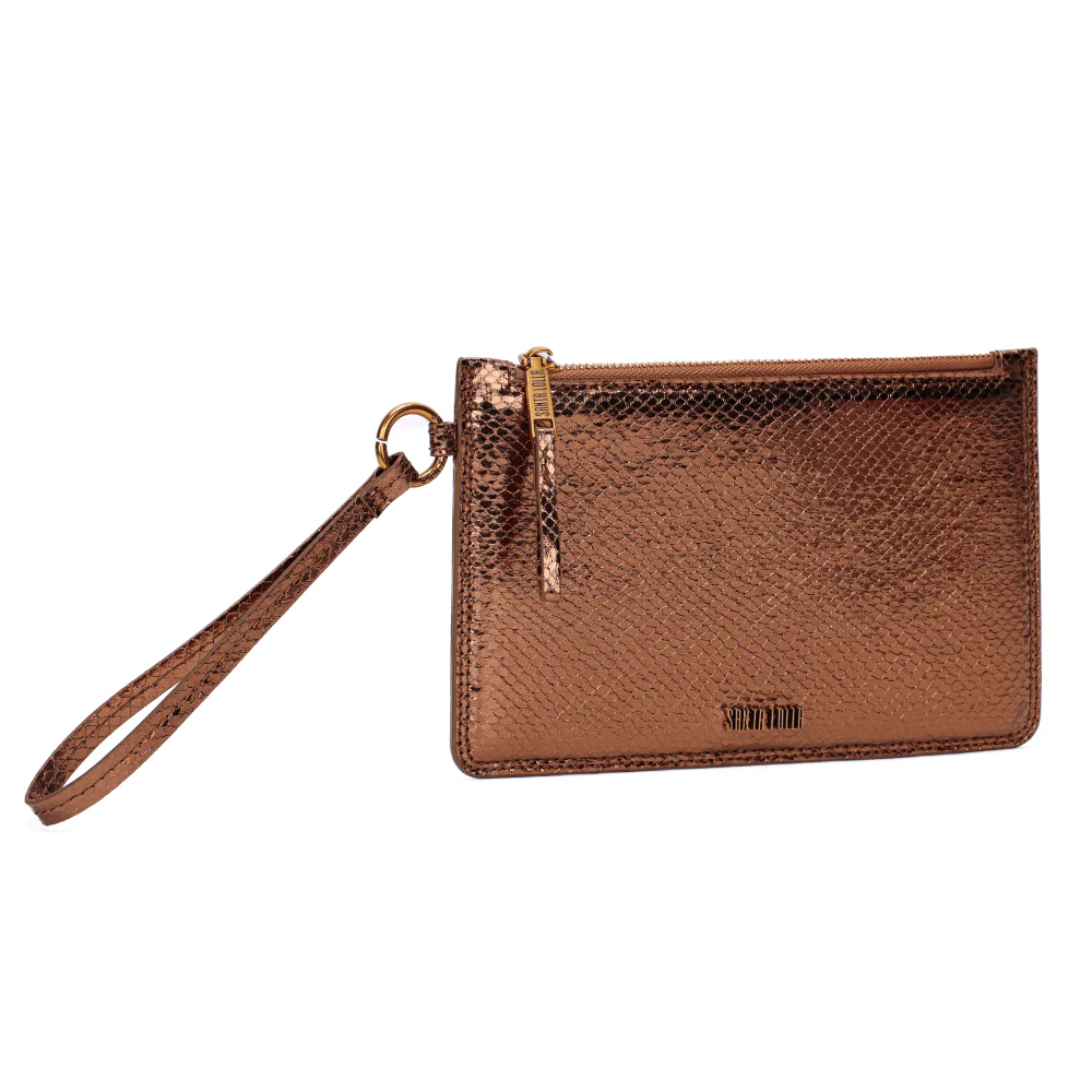 Clutch Cobre Metalizada Alça De Mão - vista 2 de 7