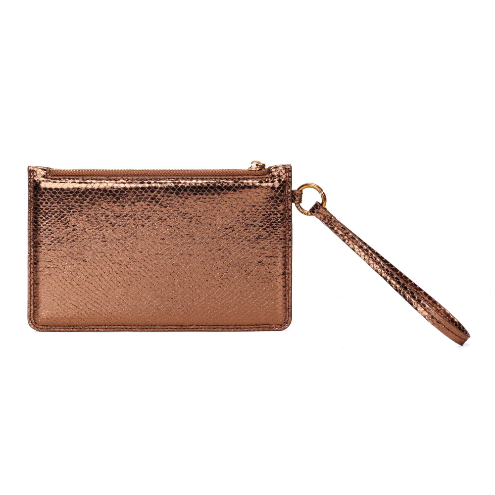 Clutch Cobre Metalizada Alça De Mão - vista 5 de 7