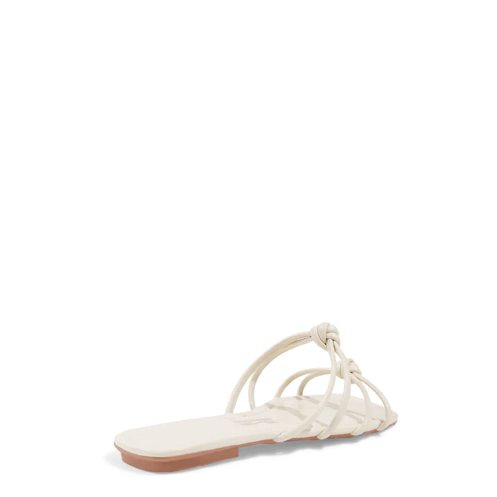 Rasteira Verniz Glossy Bico Quadrado Off White - vista 4 de 4