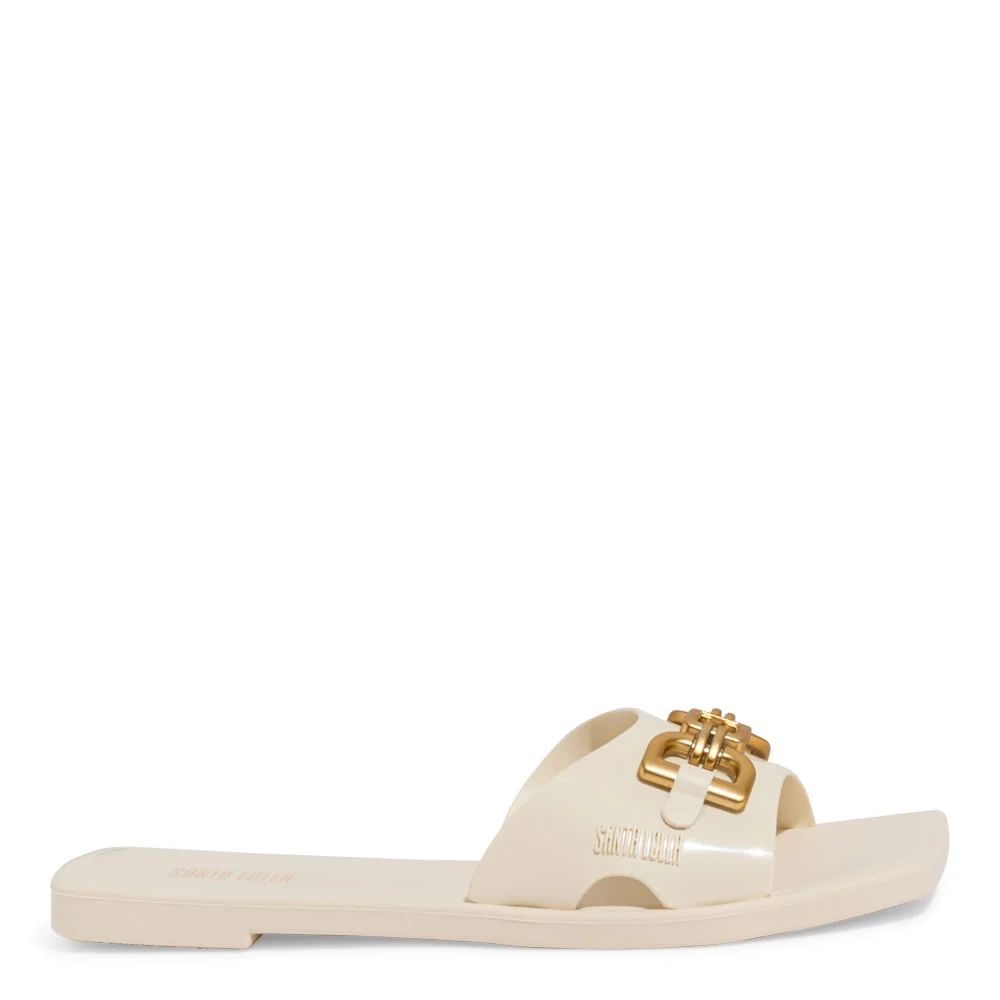 Rasteira Borracha Off White Bico Quadrado - vista 1 de 4