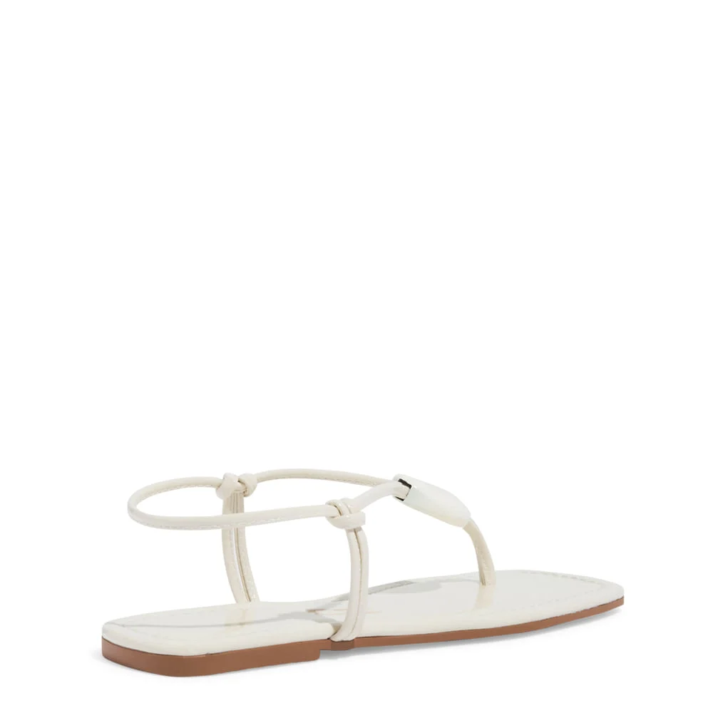 Rasteira Verniz Glossy Off White Bico Quadrado - vista 4 de 4