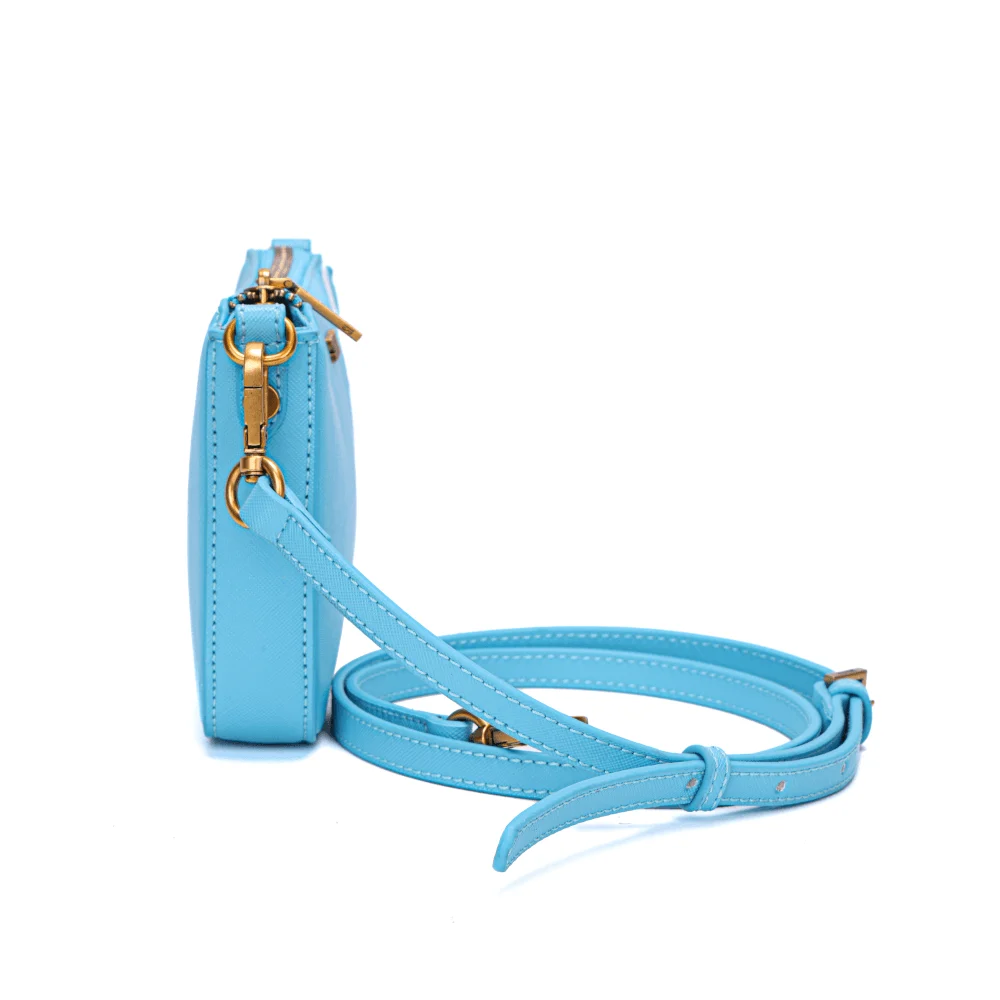Bolsa Pequena Risco Azul Claro Alça Transversal - vista 3 de 5
