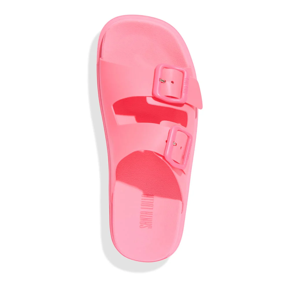 Papete Borracha Flatform Tiras Largas Rosa - vista 3 de 4