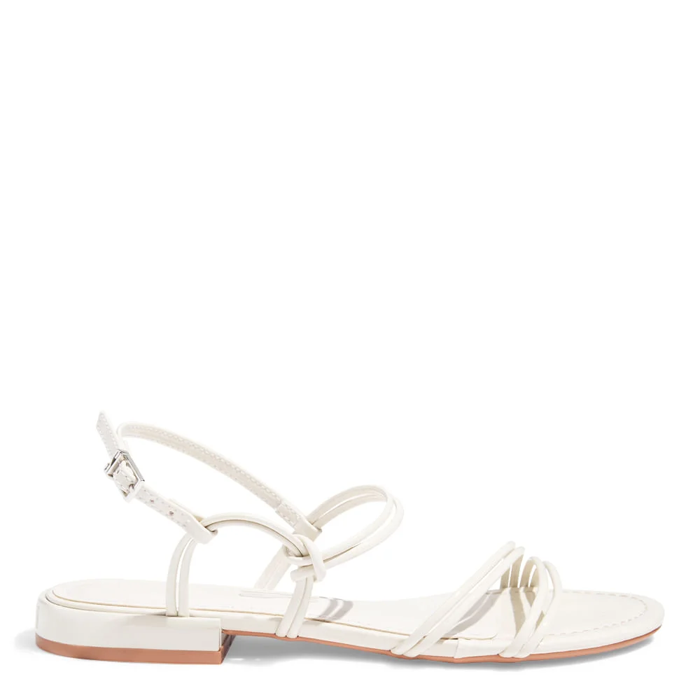 Sandália Rasteira Verniz Glossy Off White - vista 1 de 4