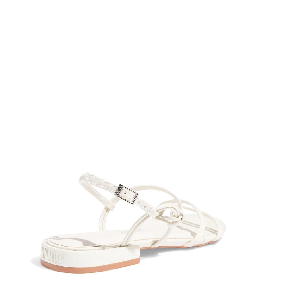 Sandália Rasteira Verniz Glossy Off White - vista 3 de 4