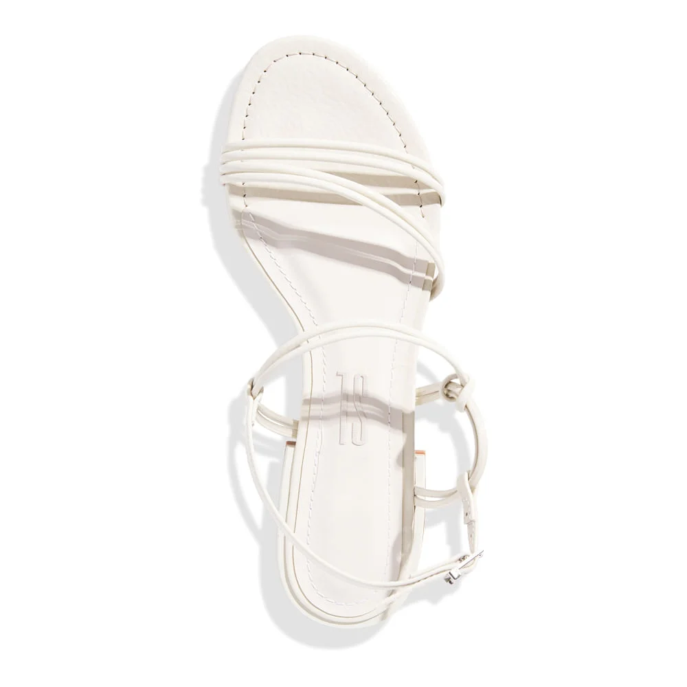 Sandália Rasteira Verniz Glossy Off White - vista 4 de 4