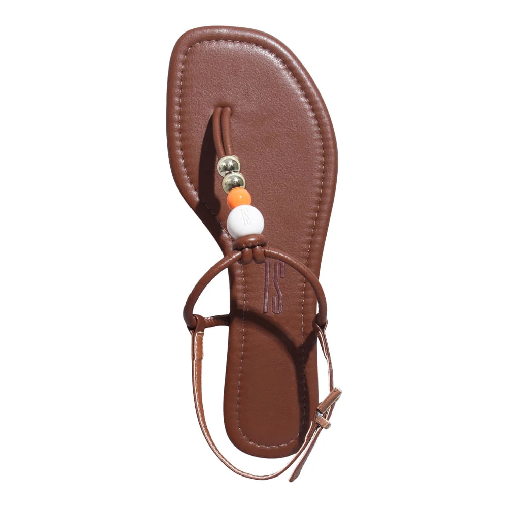 Rasteira Bico Quadrado Napa Soft Marrom - vista 4 de 5