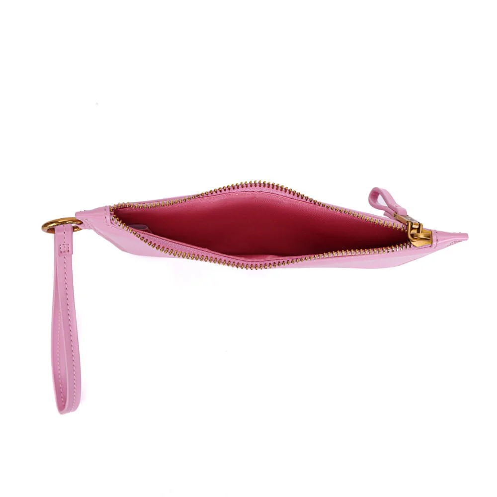 Clutch Pequena Soft Rosa Cotton Alça De Mão - vista 4 de 7