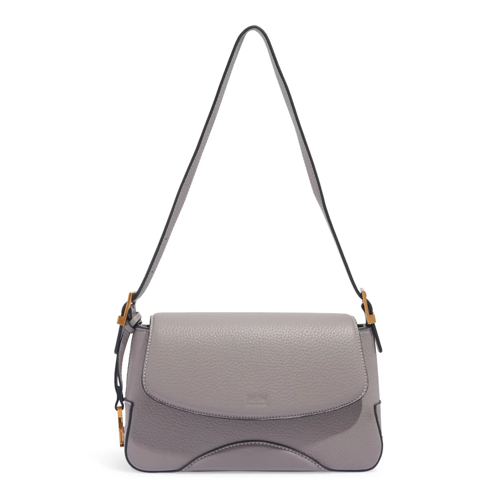 Bolsa Floater Média Cinza Alça De Ombro Pespontos - vista 1 de 7