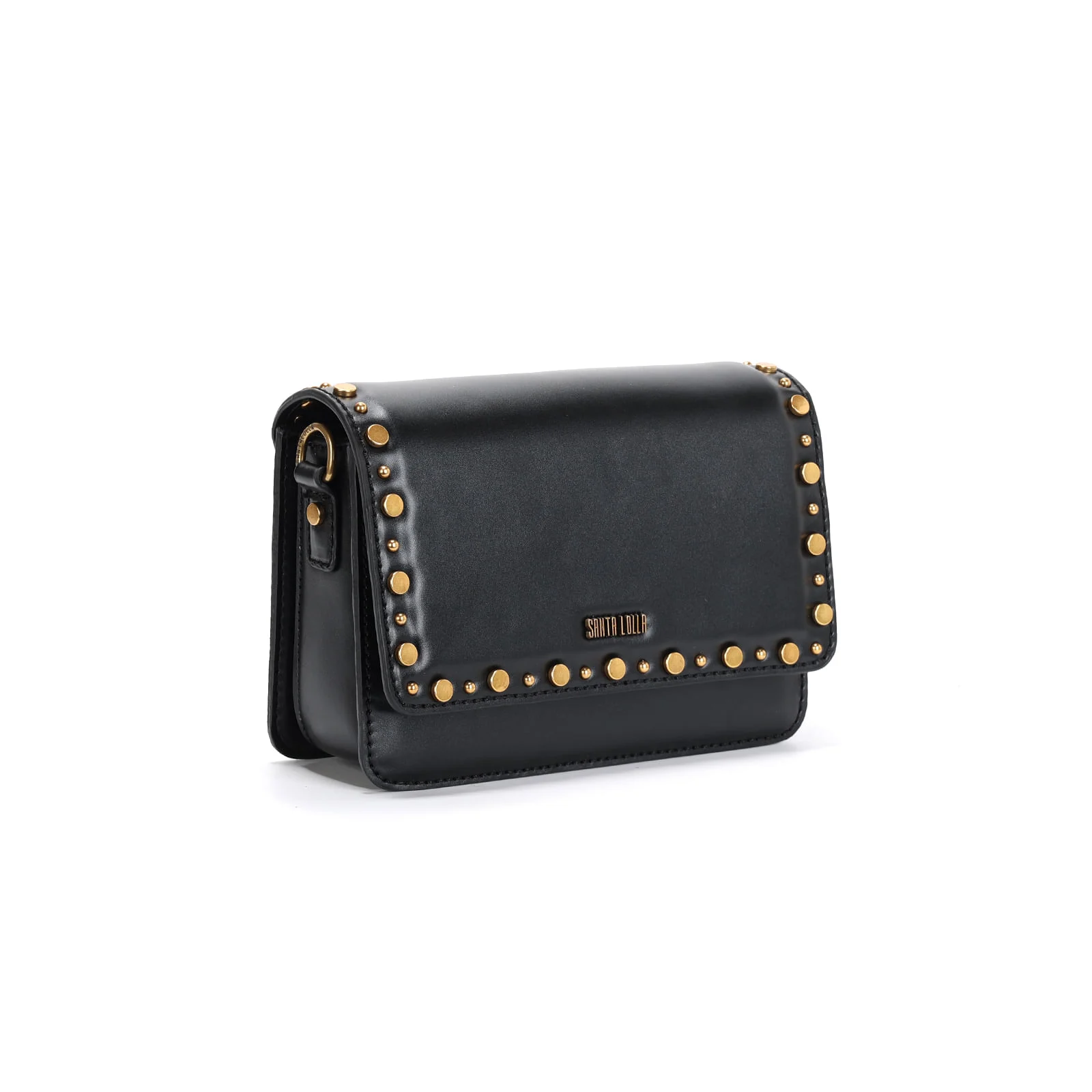 Bolsa Transversal Pequena Soft Preta Tachas Metalizadas - vista 2 de 3