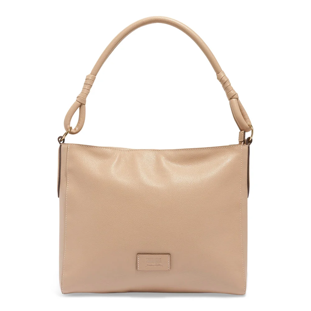 Bolsa Média Couro Floater Alça De Mão Bege - vista 1 de 3