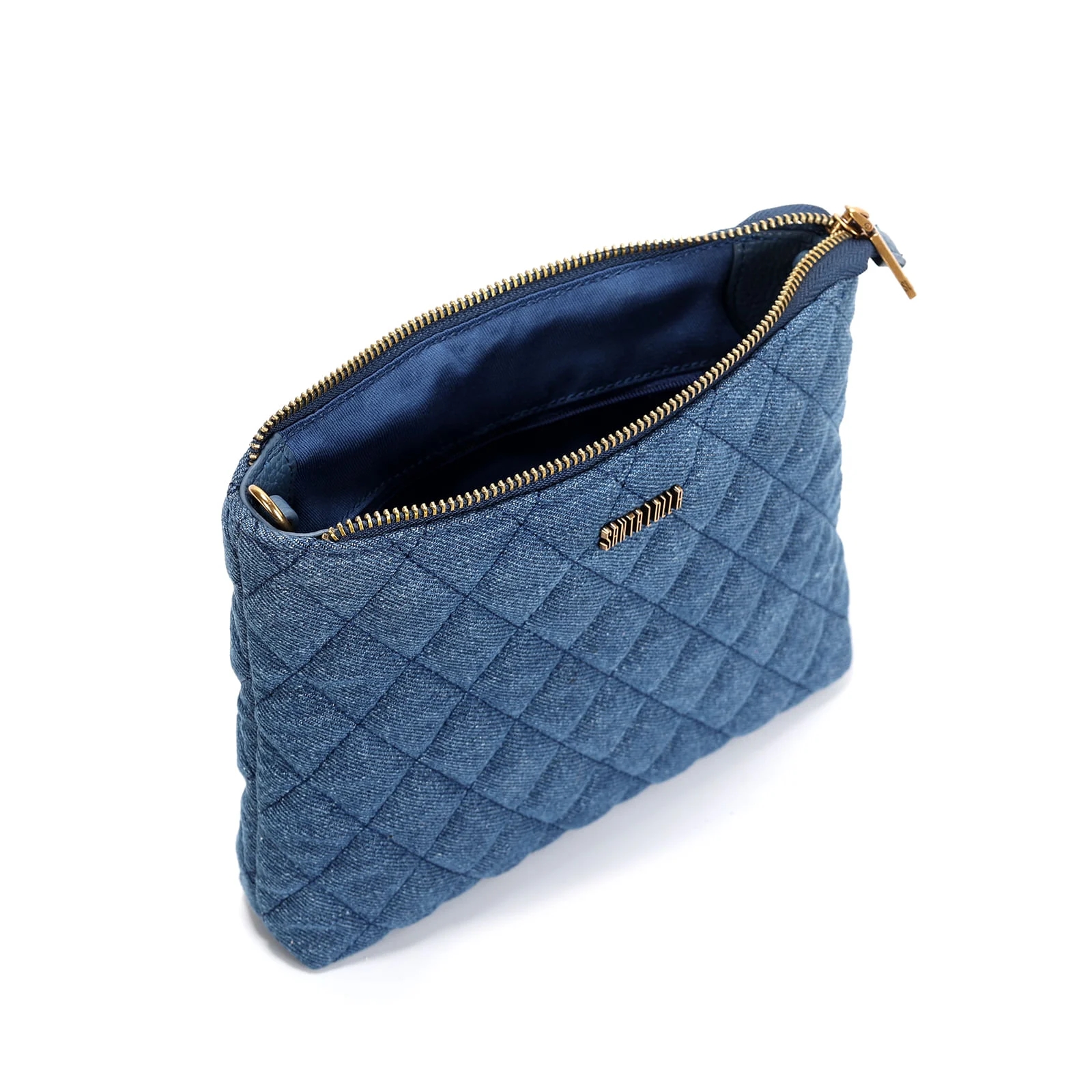 Bolsa Matelassê Jeans Azul Alça Transversal - vista 3 de 3