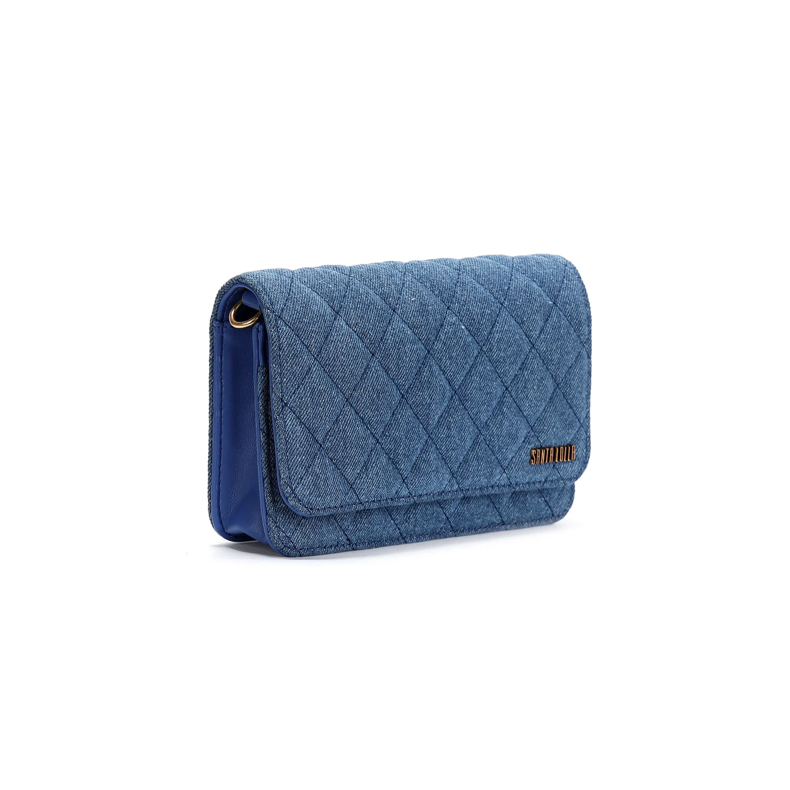 Bolsa Matelassê Jeans Azul Alça Transversal - vista 2 de 3