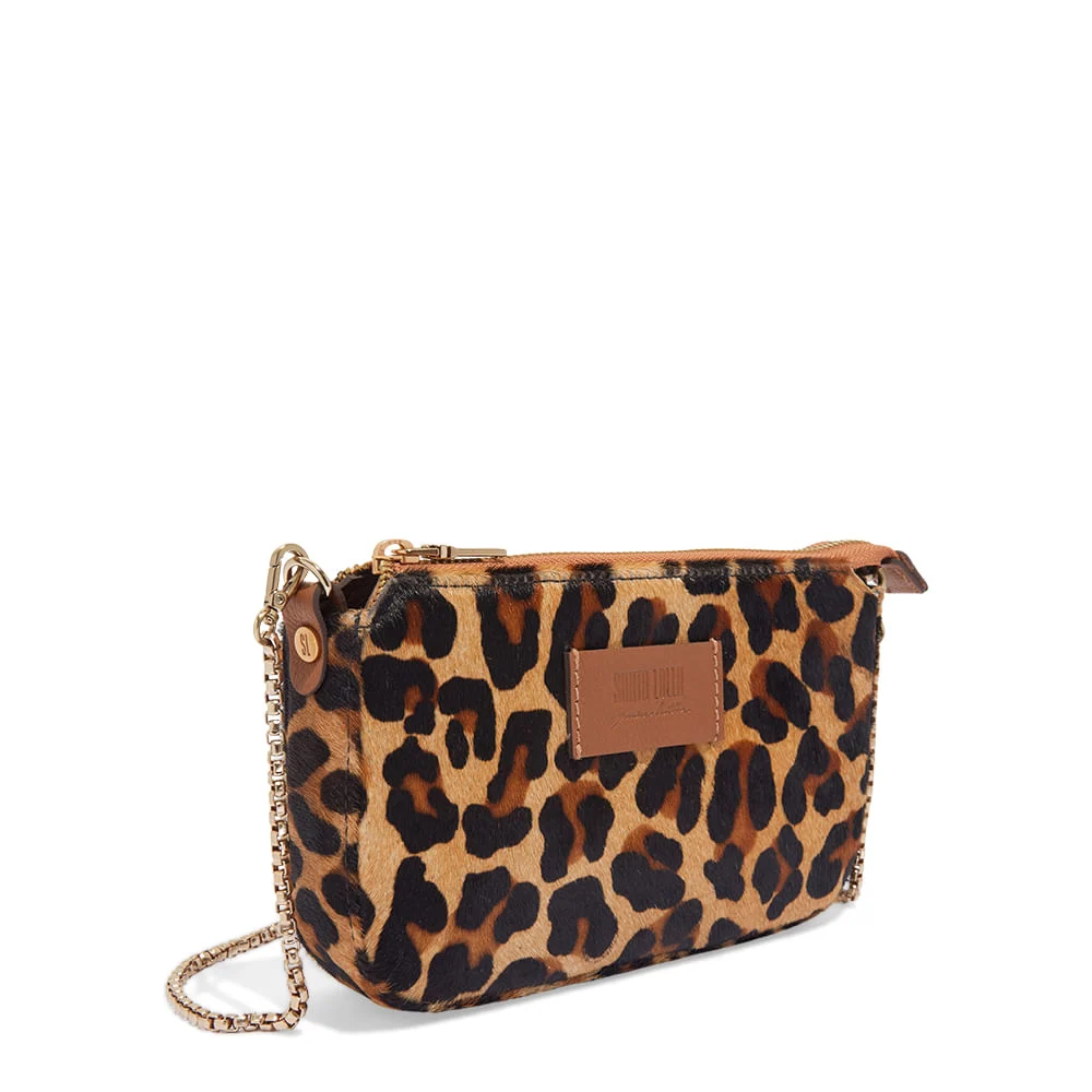 Bolsa Couro Estampa Animal Print Alça Corrente Transversal - vista 2 de 3